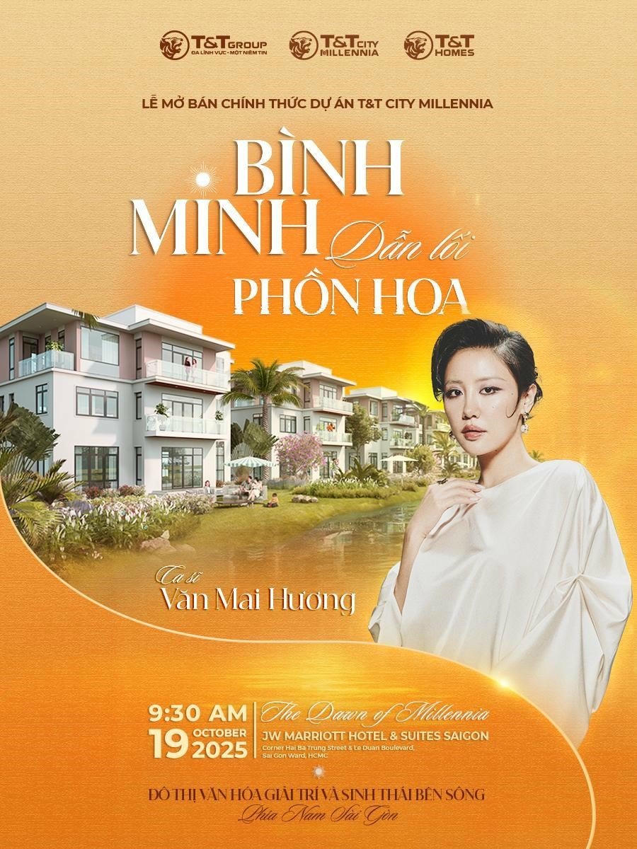 Sự kiện Lễ mở bán chính thức T&T City Millennia sẽ diễn ra sáng ngày 19/10 tại JW Marriott Hotel & Suites Saigon với nhiều ưu đãi hấp dẫn chỉ có trong ngày mở bán.