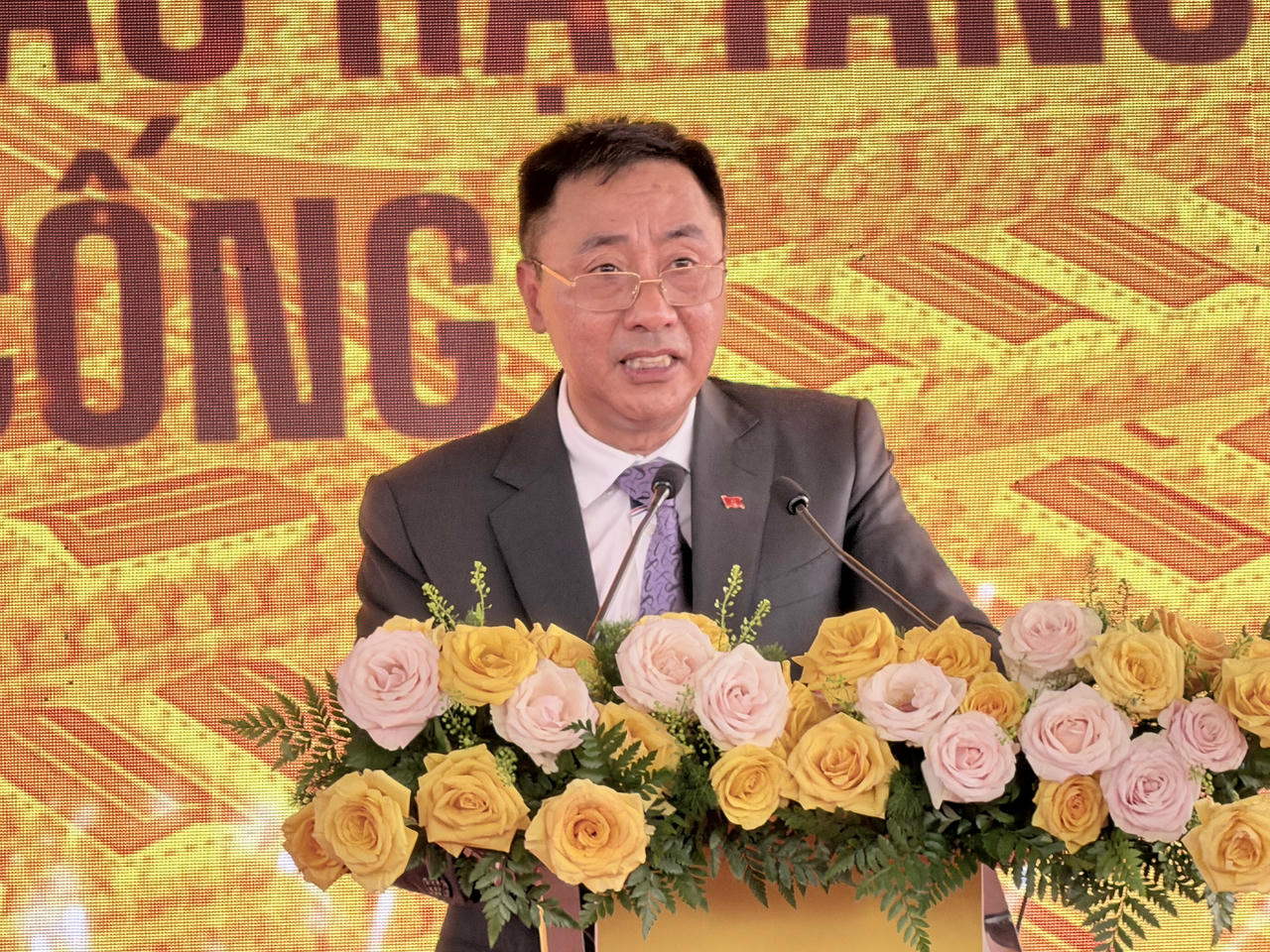 Ông Nguyễn Anh Tuấn, Phó Tổng Giám đốc Tập đoàn T&T Group phát biểu tại Lễ khởi công dự án