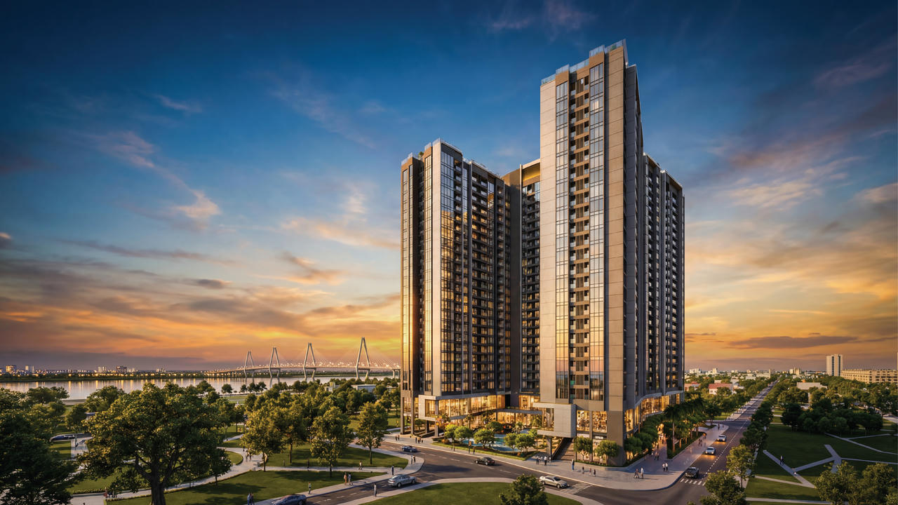 Sunshine River Park là tổ hợp căn hộ cao cấp cao 25 tầng, 3 tầng hầm tại giao điểm Ciputra và quy hoạch trục cảnh quan sông Hồng