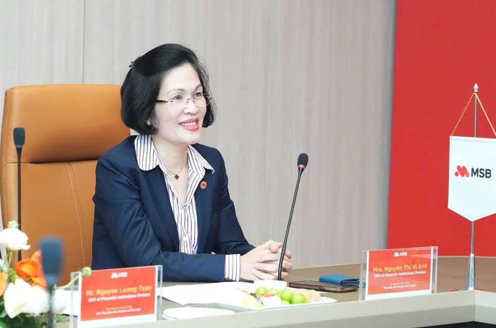 Bà Nguyễn Thị Vi Anh - Tổng Giám đốc Ngân hàng Định chế Tài chính MSB phát biểu
