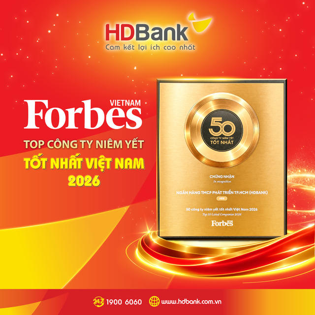 HDBank tiếp tục vào TOP 50 Fobes Việt Nam trong bước chuyển lớn của thị trường vốn